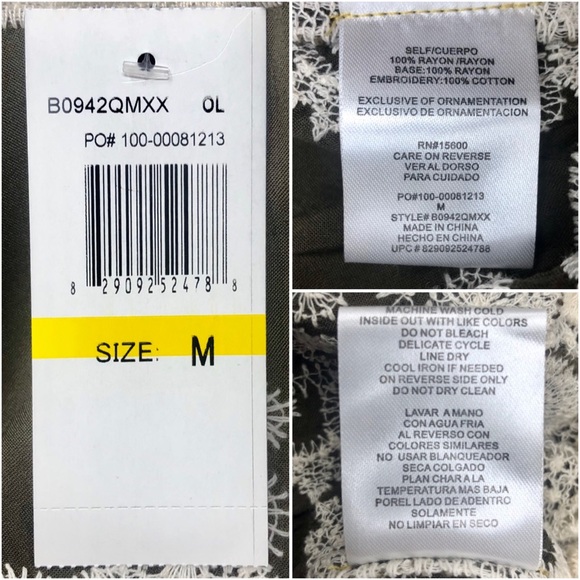 Democracy Embroidered Crochet Top in Olive Green - Picture 14 of 16